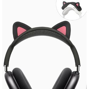 Headband Cover for AirPods Max, Cute cat Ears Design Soft Silicone Headphone Headband Protectors/Comfort Cushion/Top Pad Protector Sleeve Compatible with Apple AirPods Max (Black)