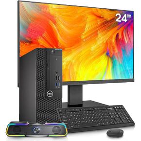 Dell OptiPlex 3050 Desktop Computers with 24" Monitor PC Bundle,Intel Core i5-7500 3.4GHz,16GB Ram New 512GB M.2 NVMe SSD, AX200 Built-in WiFi 6,Refurbished Desktop,HDMI,Windows 10 Pro (Renewed) in Kuwait