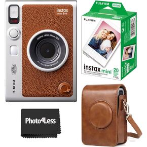 Fujifilm Instax Mini EVO Hybrid Brown Instant Camera Bundle with Case Compatible with Fujifilm Instax Mini EVO + Fujifilm Instax Mini Twin Pack Instant Film (16437396) in Kuwait