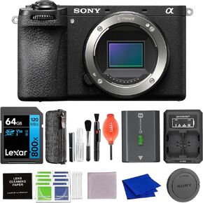 حزمة كاميرا Sony Alpha a6700 بدون مرآة مع بطارية إضافية ومجموعة شاحن وحقيبة ظهر وبطاقة SD سعة 64 جيجابايت والمزيد | سوني ألفا 6700 in Kuwait