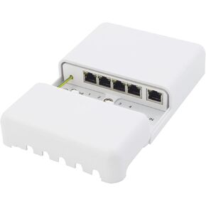 ThePoEstore Gigabit 5 Port PoE Extender Outdoor IP65 مقاوم للماء PoE Passthrough Switch / PoE Amplifier / PoE Booster. 60 واط 10/100/1000 ميجابت في الثانية. متوافق مع IEEE 802.3bt/at/af.
