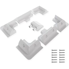 Solar Panel Mounting Brackets 7PCS ABS Corner Bracket Kit, No Drill Solar Panel Bracket Kit for Wooden Frame RV Boat Campers Caravans Hood, Widely Used for Caravans, Campervans, Sheds, Garages (White)