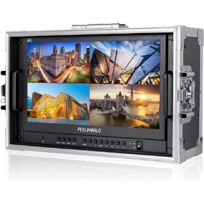FEELWORLD ATEM156-CO 15.6 Inch Portable Broadcast Direction Monitor 1920 x 1080 Full HD Live Streaming Camera Monitor with 4 HDMI Output Inputs for Breath Mini Video Switcher Mixer in Kuwait