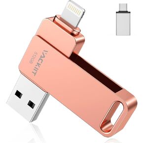 Apple MFi Certified Photo Stick, 3 in 1 iPhone Flash Drive 512GB, iPhone Memory Stick for Photo Storage iPhone Thumb Drive External Storage Compatible for iPhone/PC/iPad/More Devices in Kuwait