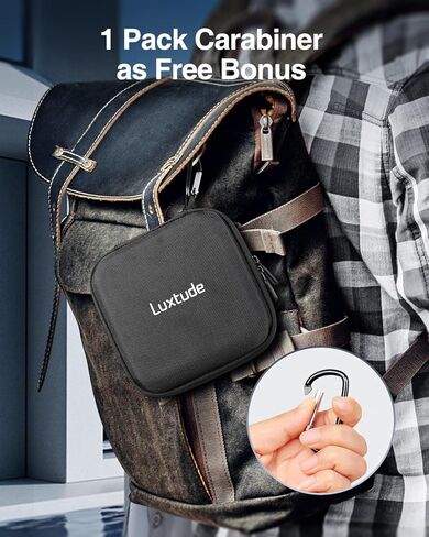 حقيبة سفر Luxtude منظم إلكتروني، منظم شاحن صغير، حقيبة شاحن صلبة، حقيبة تكنولوجيا السفر، حقيبة إلكترونيات محمولة، أسود + رمادي in Kuwait