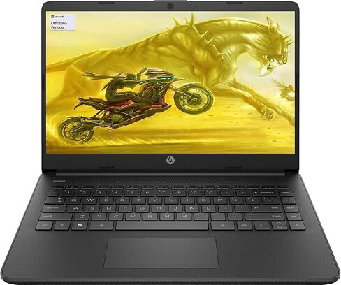 كمبيوتر محمول HP 14 بوصة عالي الدقة، وحدة معالجة مركزية AMD ثنائية النواة، ذاكرة وصول عشوائي 16 جيجابايت، 1000 جيجابايت (1 تيرابايت) SSD، 64 جيجابايت eMMC، مكتب لمدة عام واحد مع الملحقات (أسود) in Kuwait