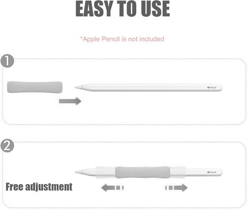 حافظة مكونة من 3 مقابض لقلم Apple الجيل الثاني/الجيل الأول، تدعم الشحن المغناطيسي لجهاز iPad، نقرة مزدوجة حساسة، مقابض قلم SIXFU العادية غطاء ناعم مضاد للدوران لقلم iPencil (أسود، رمادي، أبيض) in Kuwait