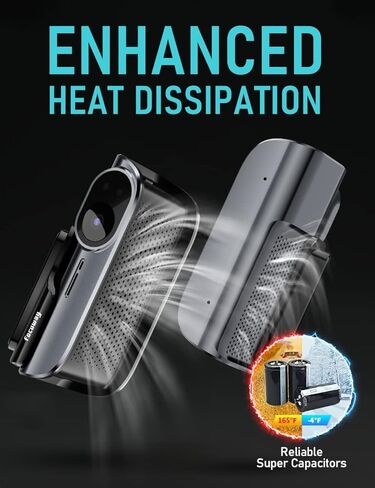 Dash Cam Front and Rear, 4K / 1080P HD Dual Dash Camera for Cars with Free 64GB TF Card, 5GHz WiFi, Super Night Vision, Supercapacitor, 160° Wide Angle, 24H Parking Mode, App Control, Type C Port in Kuwait