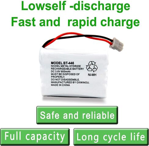 BT446 BT-446 Phone Battery Compatible with for Uniden BBTY0503001 BT-1004 BT-1005 GE-TL26402 BT-504 CPH-488B Handset Phone 3.6V 800mAh (3- Pack) in Saudi Arabia