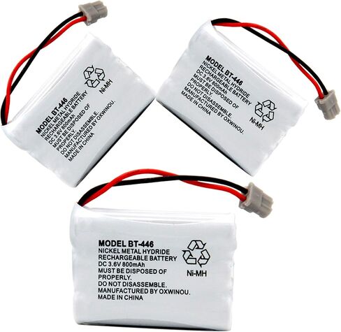 BT446 BT-446 Phone Battery Compatible with for Uniden BBTY0503001 BT-1004 BT-1005 GE-TL26402 BT-504 CPH-488B Handset Phone 3.6V 800mAh (3- Pack) in Saudi Arabia