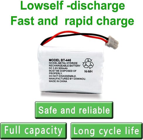 BT446 BT-446 Phone Battery Compatible with for Uniden BBTY0503001 BT-1004 BT-1005 GE-TL26402 BT-504 CPH-488B Handset Phone 3.6V 800mAh (3- Pack) in Saudi Arabia