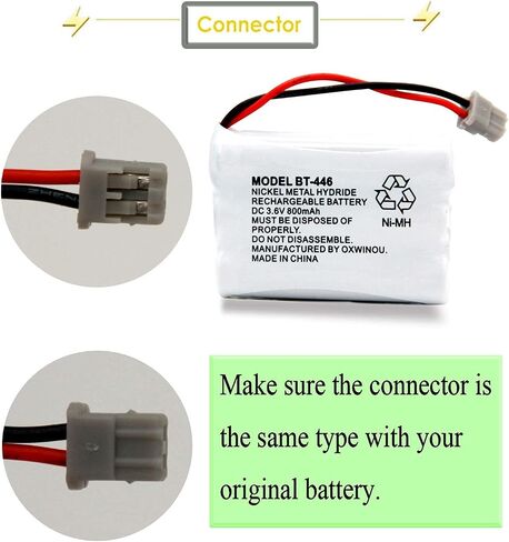 BT446 BT-446 Phone Battery Compatible with for Uniden BBTY0503001 BT-1004 BT-1005 GE-TL26402 BT-504 CPH-488B Handset Phone 3.6V 800mAh (3- Pack) in Saudi Arabia