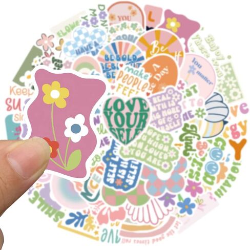 Pink Inspirational Stickers, Preppy Motivational Stickers, 50Pcs Aesthetic Encouragement Stickers for Students Teachers, Dovipta Vinyl Waterproof Stickers for Water Bottle, Laptop, Scrapbook, Journal in Kuwait