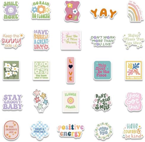 Pink Inspirational Stickers, Preppy Motivational Stickers, 50Pcs Aesthetic Encouragement Stickers for Students Teachers, Dovipta Vinyl Waterproof Stickers for Water Bottle, Laptop, Scrapbook, Journal in Kuwait