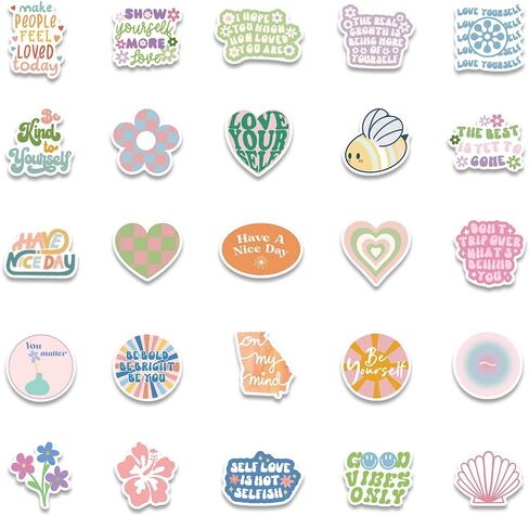 Pink Inspirational Stickers, Preppy Motivational Stickers, 50Pcs Aesthetic Encouragement Stickers for Students Teachers, Dovipta Vinyl Waterproof Stickers for Water Bottle, Laptop, Scrapbook, Journal in Kuwait