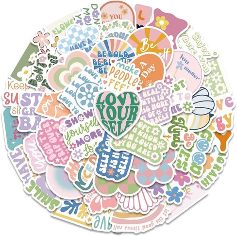Pink Inspirational Stickers, Preppy Motivational Stickers, 50Pcs Aesthetic Encouragement Stickers for Students Teachers, Dovipta Vinyl Waterproof Stickers for Water Bottle, Laptop, Scrapbook, Journal in Kuwait