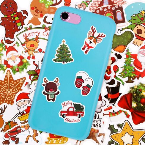 100 عبوة من ملصقات الكريسماس، وزجاجات المياه، وملصقات أمتعة الكمبيوتر المحمول، وزجاجات المياه، ومقاومة للماء، ذاتية اللصق. in Kuwait