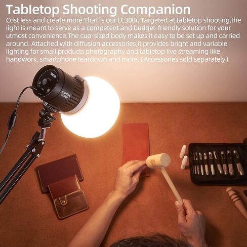 Godox LC30Bi سطح المكتب LED ضوء الفيديو ضوء ثابت ضوء ناعم لونين درجة الحرارة ملء الضوء مناسب لتصوير المجوهرات والفيديو والتصوير الفوتوغرافي المباشر والتصوير الفوتوغرافي والطعام وإضاءة درجة الحرارة بلونين in Saudi Arabia