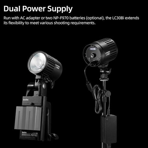 Godox LC30Bi سطح المكتب LED ضوء الفيديو ضوء ثابت ضوء ناعم لونين درجة الحرارة ملء الضوء مناسب لتصوير المجوهرات والفيديو والتصوير الفوتوغرافي المباشر والتصوير الفوتوغرافي والطعام وإضاءة درجة الحرارة بلونين in Saudi Arabia