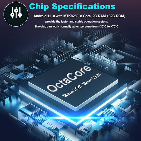 ستيريو راديو السيارة Android 12.0 لسيارة Toyota RAV4 2006 2007 2008 2009 2010 2011 2012، ثماني النواة وحدة المعالجة المركزية اللاسلكية تشغيل السيارة Android Auto GPS Navigation Car Stereo Bluetooth 5.0 SWC Mirror Link FM AM WiFi 2+32GB in Kuwait