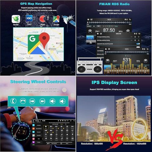 ستيريو راديو السيارة Android 12.0 لسيارة Toyota RAV4 2006 2007 2008 2009 2010 2011 2012، ثماني النواة وحدة المعالجة المركزية اللاسلكية تشغيل السيارة Android Auto GPS Navigation Car Stereo Bluetooth 5.0 SWC Mirror Link FM AM WiFi 2+32GB in Kuwait