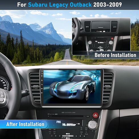 ستيريو سيارة Android 11 لسوبارو ليجاسي Outback 2003-2009،9 بوصة تعمل باللمس سوبارو ليجاسي راديو السيارة مع Apple Carplay اللاسلكي Android Auto WiFi GPS Navigation Bluetooth FM/RDS SWC+AHD الكاميرا الخلفية in Kuwait
