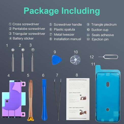 بطارية JUBOTY لهاتف iPhone X 5000 مللي أمبير في الساعة، بطارية ليثيوم أيون داخلية جديدة مطورة 0 دورة عالية السعة بديلة لهاتف iPhone X Model A1865 A1901 A1902 مع مجموعة أدوات إصلاح احترافية كاملة in Kuwait