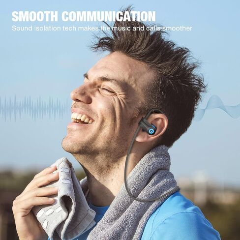 Boean Bluetooth Headphones, Wireless Headphones with AI Music Generation | 16 Hours Playtime Wireless Earbuds with Bluetooth 5.3 HD Stereo Sound, IPX7 Waterproof Running Headphones for Workout Sports in Kuwait