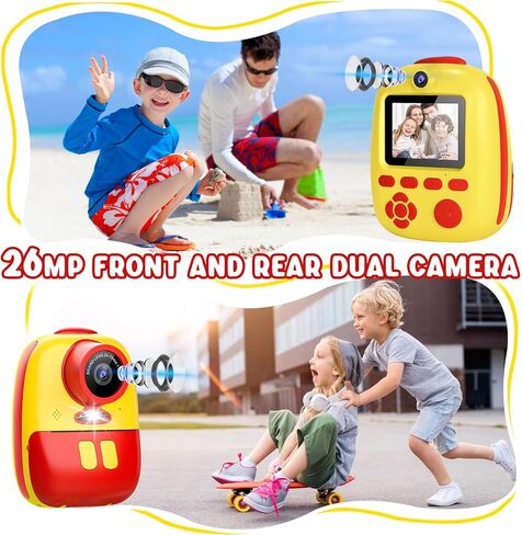Instant Print Camera for Kids,Upgraded 2.4 Inch Screen Instant Kids Digital Camera Toys with 32GB 1080P Video Recorder with 3 Paper Rolls,Birthday Xmas Gift for 3-14 Year Old Girls Boys in Kuwait
