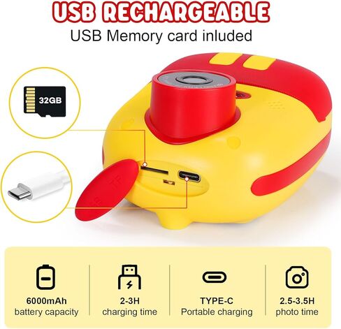 Instant Print Camera for Kids,Upgraded 2.4 Inch Screen Instant Kids Digital Camera Toys with 32GB 1080P Video Recorder with 3 Paper Rolls,Birthday Xmas Gift for 3-14 Year Old Girls Boys in Kuwait