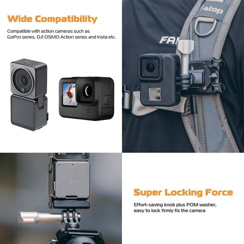 ULANZI Falcam F22 Quick Release Kit for Action Camera and DJI OSMO - Aluminum Action Camera Mounting Adapter Convert to F22 QR System with 1/4" Thread for Tripods, Selfie Sticks, Vlogging Accessories in Kuwait