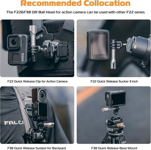 ULANZI Falcam F22 Quick Release Kit for Action Camera and DJI OSMO - Aluminum Action Camera Mounting Adapter Convert to F22 QR System with 1/4" Thread for Tripods, Selfie Sticks, Vlogging Accessories in Kuwait