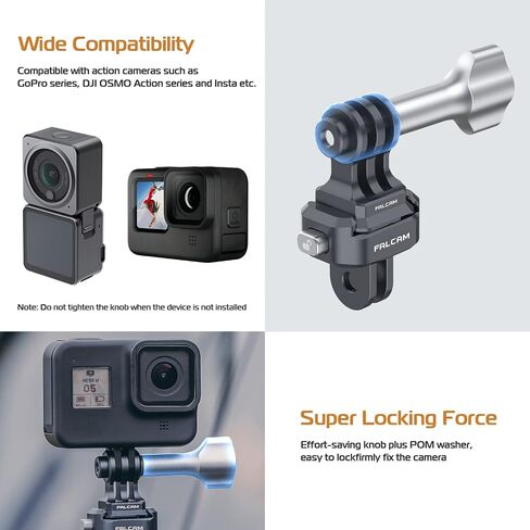 ULANZI Falcam F22 Quick Release Kit for Action Camera and DJI OSMO - Aluminum Action Camera Mounting Adapter Convert to F22 QR System with 1/4" Thread for Tripods, Selfie Sticks, Vlogging Accessories in Kuwait