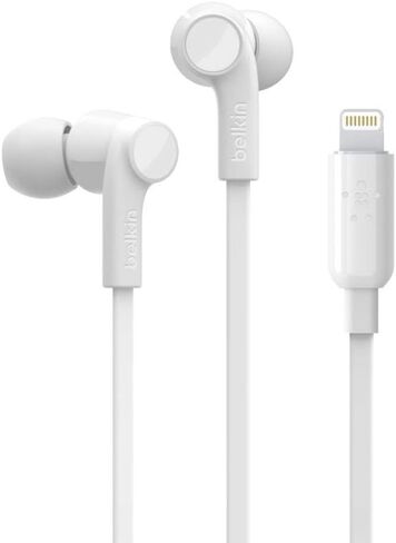Belkin SoundForm Headphones - Wired In-Ear Earphones With Microphone - Wired Earbuds For iPad Mini, Galaxy & More With USB-C Connector (USB-C Headphones) (White) in Saudi Arabia