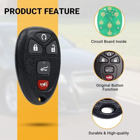 Car Key Fob Key Compatible with Chevrolet Chevy Traverse丨Suburban丨Tahoe丨GMC Acadia丨Yukon丨Buick Cadillac Keyless Entry Remote Clicker 5 Button with FCC OUC60270 OUC60221 15913415 in Kuwait