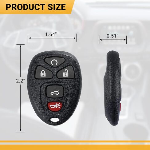 Car Key Fob Key Compatible with Chevrolet Chevy Traverse丨Suburban丨Tahoe丨GMC Acadia丨Yukon丨Buick Cadillac Keyless Entry Remote Clicker 5 Button with FCC OUC60270 OUC60221 15913415 in Kuwait