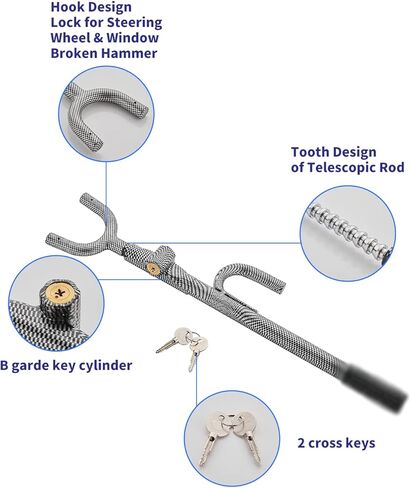 قفل عجلة القيادة للنادي مضاد للسرقة قفل السيارة قفل قفل عجلة القيادة للأمان الثقيلة لشاحنة السيارات السيارات فان لوري SUV (لون فريد من نوعه) in Kuwait