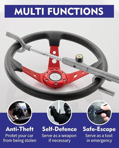 قفل عجلة القيادة للنادي مضاد للسرقة قفل السيارة قفل قفل عجلة القيادة للأمان الثقيلة لشاحنة السيارات السيارات فان لوري SUV (لون فريد من نوعه) in Kuwait