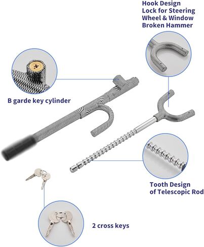 قفل عجلة القيادة للنادي مضاد للسرقة قفل السيارة قفل قفل عجلة القيادة للأمان الثقيلة لشاحنة السيارات السيارات فان لوري SUV (لون فريد من نوعه) in Kuwait