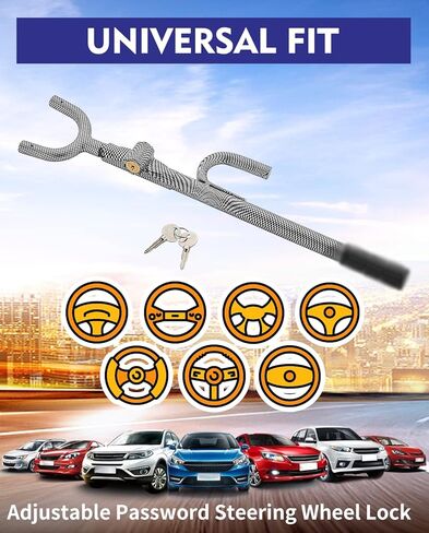 قفل عجلة القيادة للنادي مضاد للسرقة قفل السيارة قفل قفل عجلة القيادة للأمان الثقيلة لشاحنة السيارات السيارات فان لوري SUV (لون فريد من نوعه) in Kuwait