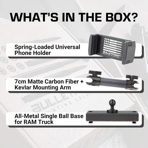 Bulletpoint Multiple Device Metal Dash Mount Cell Phone Holder Compatible with 2019+ RAM Truck 1500, 2500, 3500, TRX, RHO (RubiGrid v2 Magsafe Compatible) in Kuwait