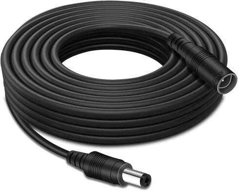 Tonton Power Extension Cable 33Ft 10M 5.5mm x 2.1mm DC 5521 Female to Male Compatible with 12V DC Adapter Cord for CCTV Security Camera System NVR DVR and Standalone IP Camera, LED (White 2 Pack) in Kuwait
