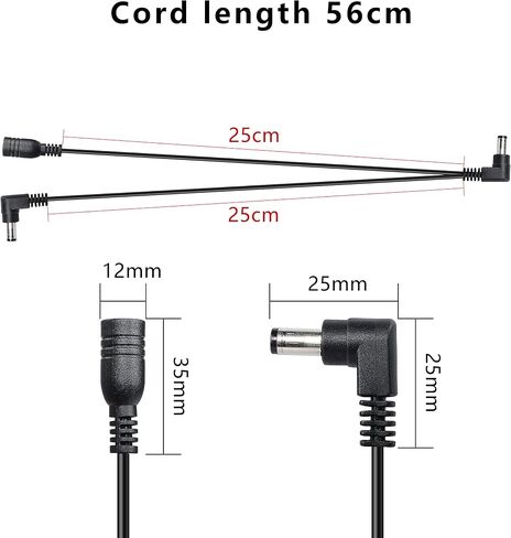 GELRHONR Daisy Chain Chain Guitar Effect Pedal Power Supply Cable,Right Angle DC 5.5x2.1mm Splitter Cable,90 Degree DC 5521 Female to 5 Male Cable for CCTV Security Camera,LED Strip Light Etc（1 to 5） in Saudi Arabia