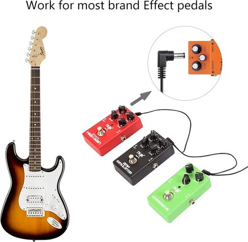 GELRHONR Daisy Chain Chain Guitar Effect Pedal Power Supply Cable,Right Angle DC 5.5x2.1mm Splitter Cable,90 Degree DC 5521 Female to 5 Male Cable for CCTV Security Camera,LED Strip Light Etc（1 to 5） in Saudi Arabia