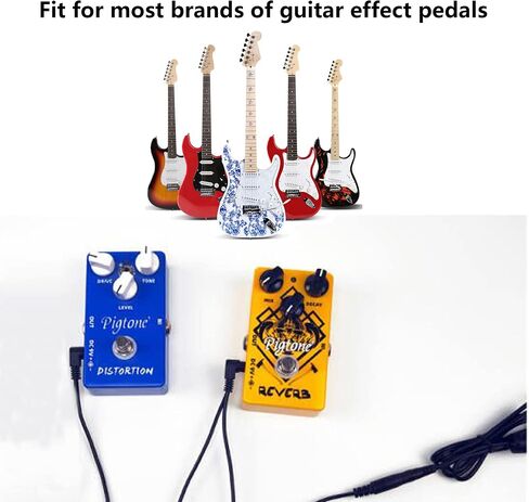 GELRHONR Daisy Chain Chain Guitar Effect Pedal Power Supply Cable,Right Angle DC 5.5x2.1mm Splitter Cable,90 Degree DC 5521 Female to 5 Male Cable for CCTV Security Camera,LED Strip Light Etc（1 to 5） in Saudi Arabia