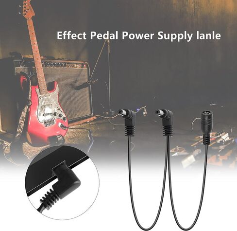 GELRHONR Daisy Chain Chain Guitar Effect Pedal Power Supply Cable,Right Angle DC 5.5x2.1mm Splitter Cable,90 Degree DC 5521 Female to 5 Male Cable for CCTV Security Camera,LED Strip Light Etc（1 to 5） in Saudi Arabia