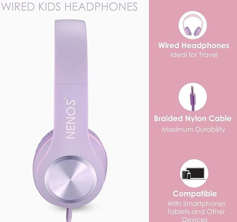 Kids Headphones Volume Limited Over Ear Headphones for Kids Headphones for Children Boys Girls Toddler Ideal for Tablet, Smartphone, Laptop Headset for School, Travel in Kuwait
