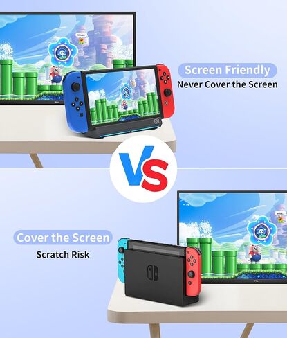 منصة سويتش، محطة إرساء محمولة للتبديل/تبديل وضع التلفزيون OLED، قاعدة شحن التبديل مع منفذ HDMI2.0 4K/1080P/ 2*منفذ USB2.0/منفذ شحن USB-C in Kuwait