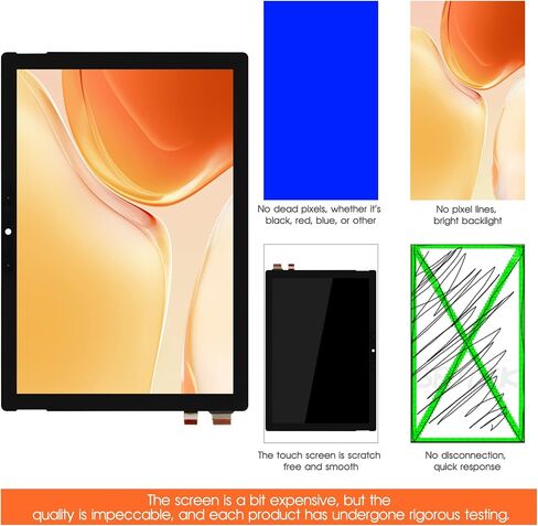 استبدال شاشة AGCUT لجهاز Microsoft Surface Pro 7 1866 LCD 2019 C02XR7Y9JG5H 12.3 بوصة 2736x1824 شاشة LED تعمل باللمس محول الأرقام LP123WQ1 LP123WQ2 جزء إصلاح التجميع in Saudi Arabia
