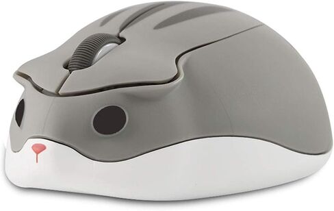 CHUYI Hamster Shape Wireless Silent Mouse Cartoon and Cute Portable Animal Optical Cordless Mice for Travel Library Computer Laptop School Kids Children Gift (Grey) in Kuwait
